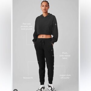 Alo Muse Ribbed Set XS Pant S Hoodie
